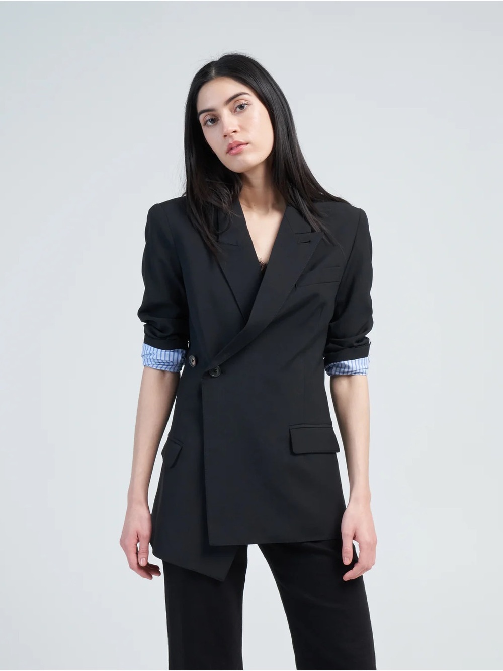 NWT SMYTHE X WEARCISSA Wear Cisco Collab Wrap Blazer Black Size 2 - Picture 3 of 13